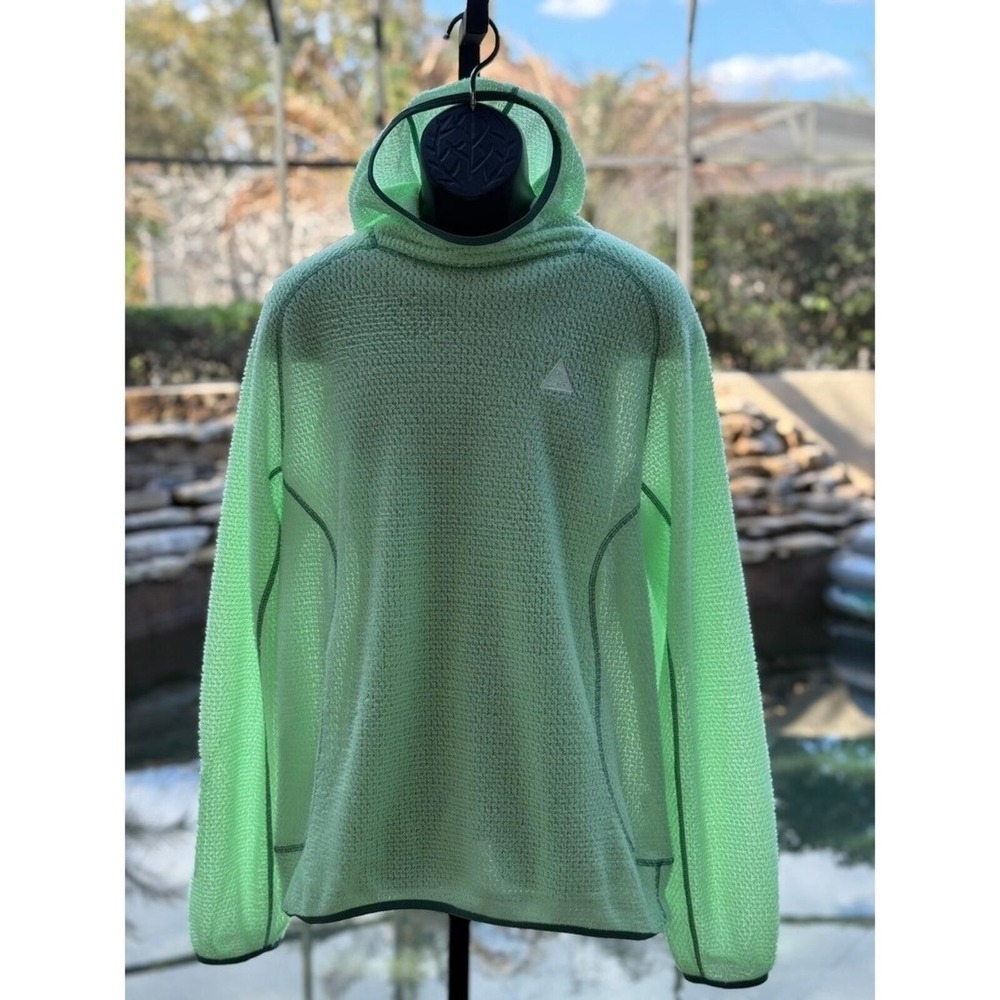 Nike ACG Wolf Tree Polartec Fleece Hoodie Lime Green DV9426-376 Mens Large L